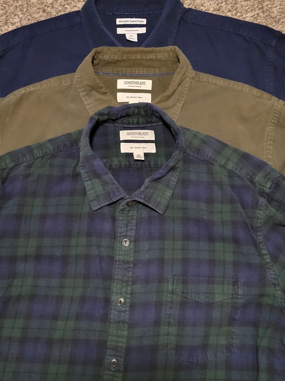 Lot - 3 - Goodthreads Button-Down Shirts